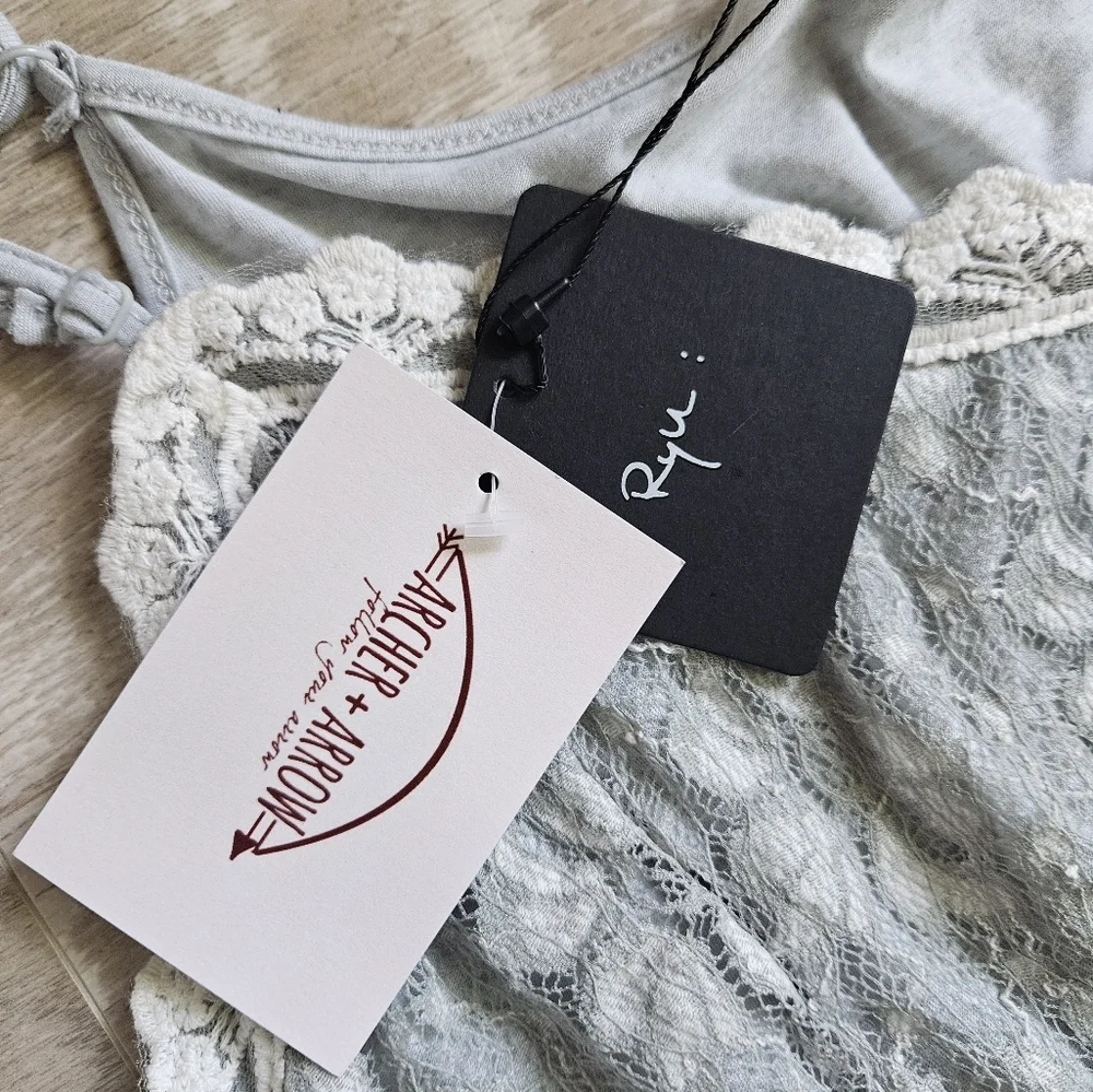 NWT Archer+Arrow Lace Overlay Midi Dress - Picture 15 of 16